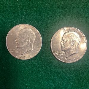 Vintage 1972 🇺🇸 U.S. Eisenhower Large Dollar Coins ($1.00) Lot of 2